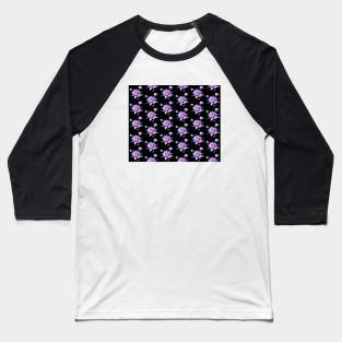 Purple Floral Pattern Baseball T-Shirt